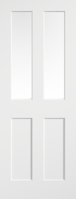 Internal White Primed Moulded Smooth (CLEAR GLASS) Ashford Door