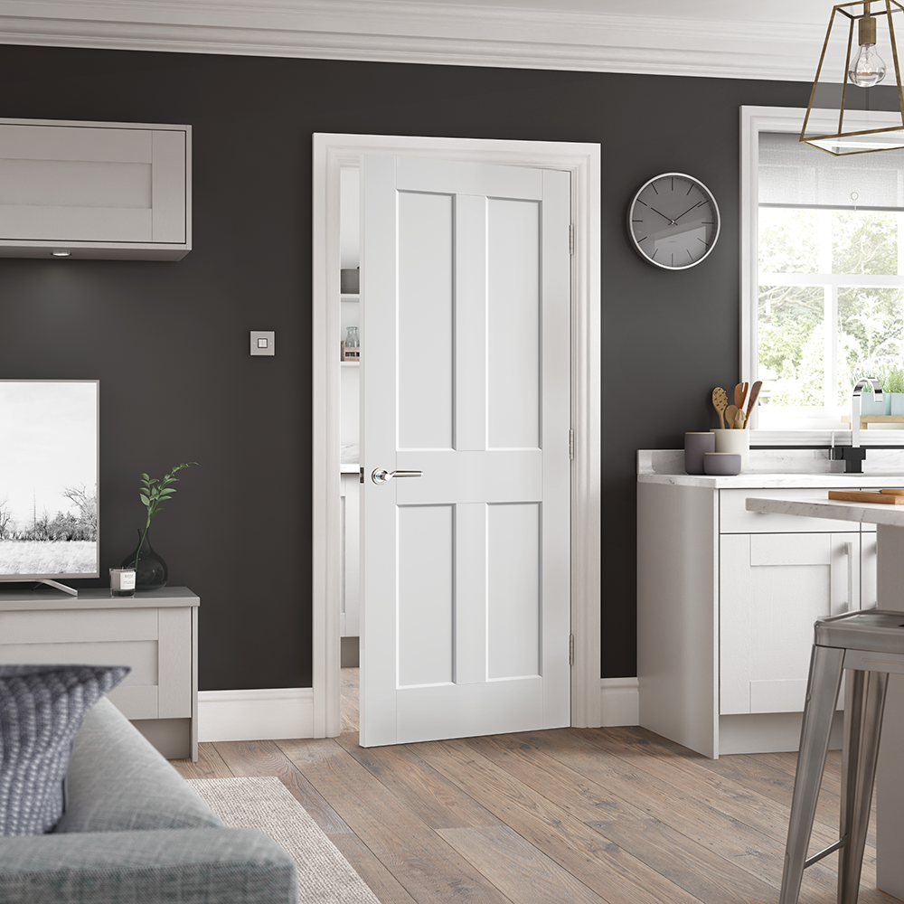 Internal White Primed Moulded Smooth Ashford FD30 44mm Fire Door - Image 2