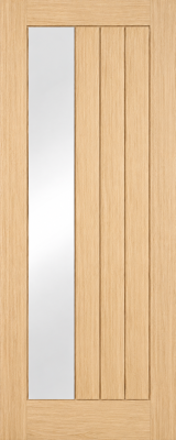 Internal Oak 1L OFFSET (CLEAR GLASS) Un-Finished Elegance Cottage Door