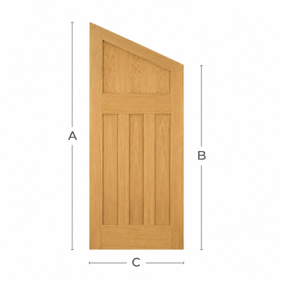 Oak Un-Finished 1930’s Shaker Angled Custom Door