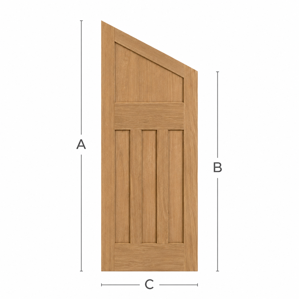 Oak Un-Finished 1930’s Angled Custom Door