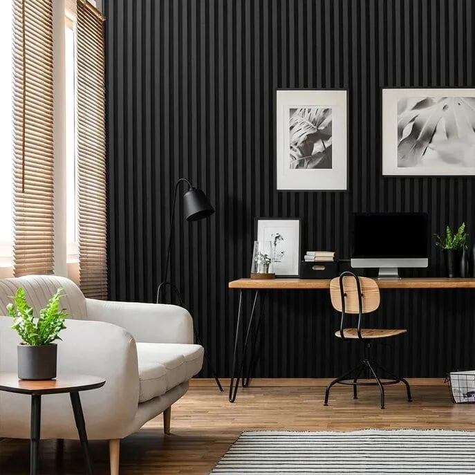 Black Metallic Wall Panelling