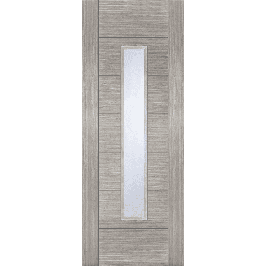 Internal Light Grey Corsica 18G (CLEAR GLASS) Pre-Finished FD30 44mm Fire Door