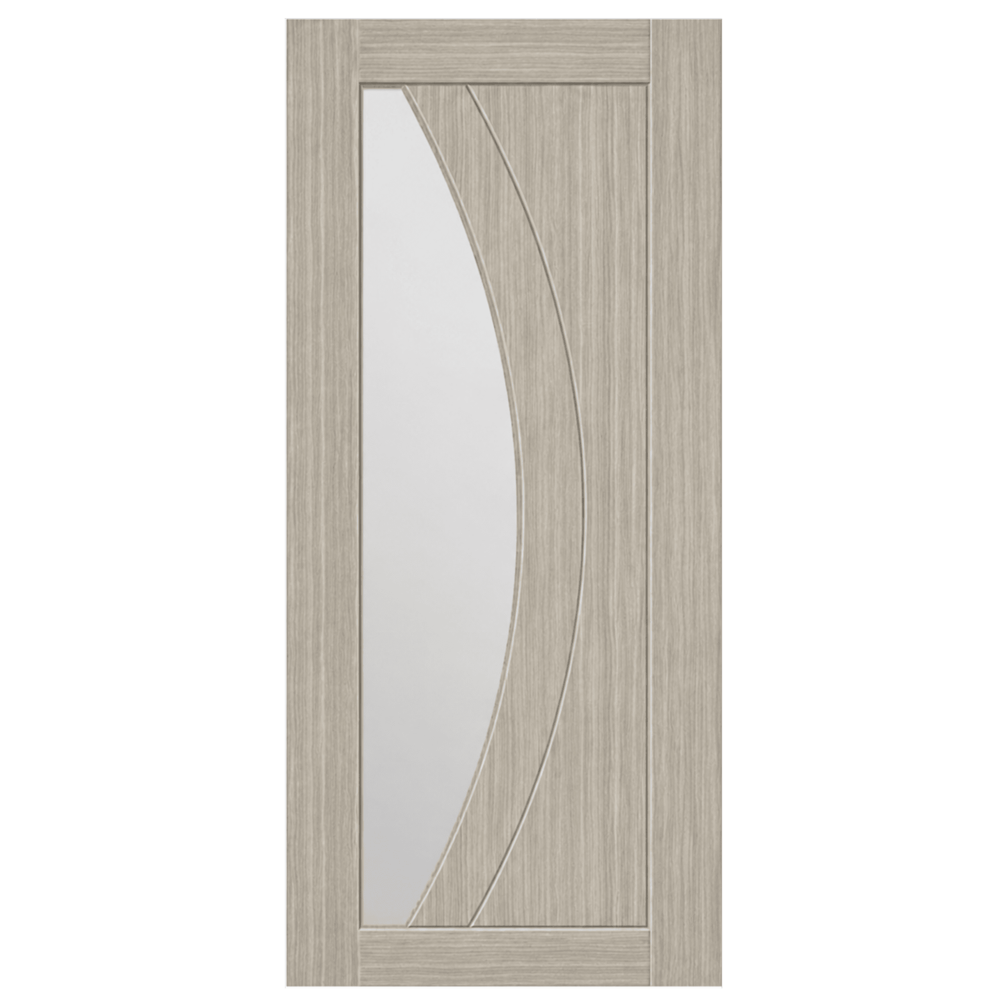 Internal Grey Laminate Sorrento 1 Light (CLEAR GLASS) Pre-Finished Semi-Solid Core Door
