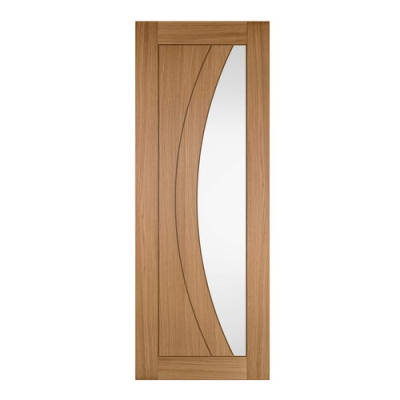 Internal Oak Sicily (CLEAR GLASS) Pre-Finished Solid Core Door