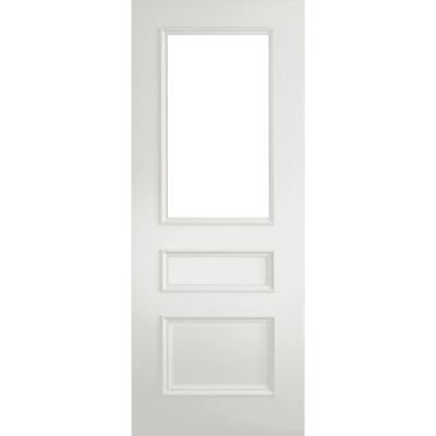 Internal White Primed Mayfair 1 Light (CLEAR BEVELLED GLASS) Solid Core Door