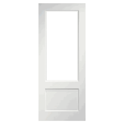 Internal White Primed Vermont 1 Light (CLEAR BEVELLED GLASS) Semi Solid Core Door