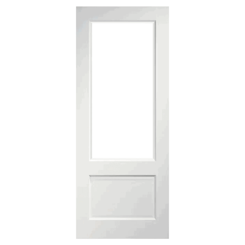 Internal White Primed Vermont 1 Light (CLEAR BEVELLED GLASS) Semi Solid Core Door