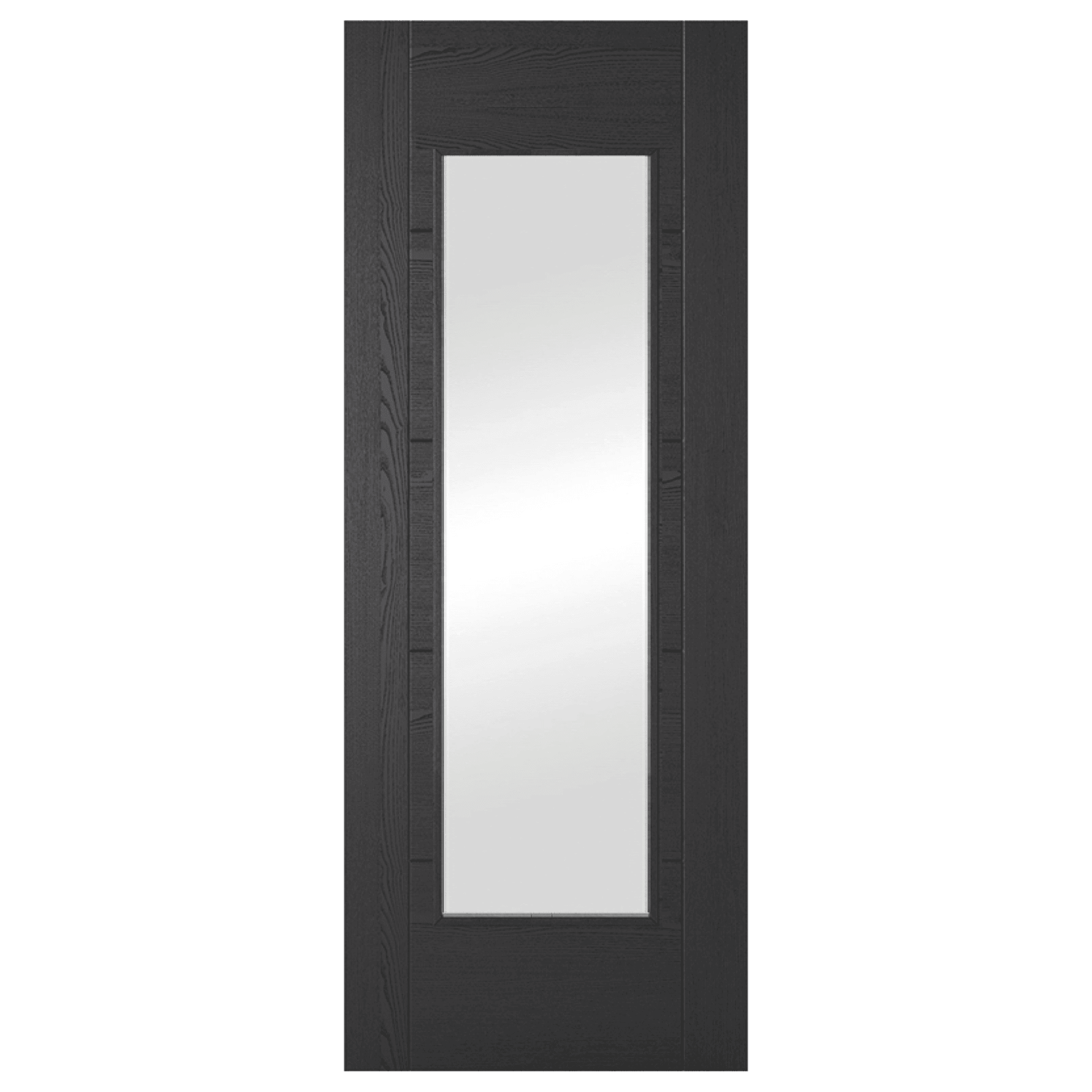 Internal Black Oak ISEO 1 Light (CLEAR GLASS) Pre-Finished Solid Core Door