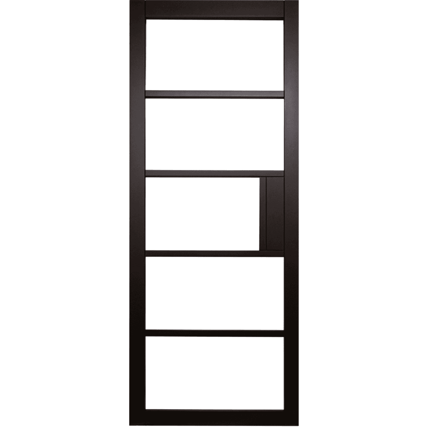 Internal Black Venice Industrial 5 Light (CLEAR GLASS) Primed Solid Core Door