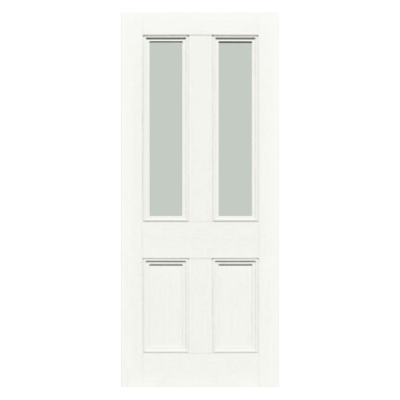 Internal White Laminate Toulouse 2 Light (CLEAR GLASS) Solid Core Door